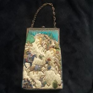 Circa 1950 silk DeLill tapestry purse